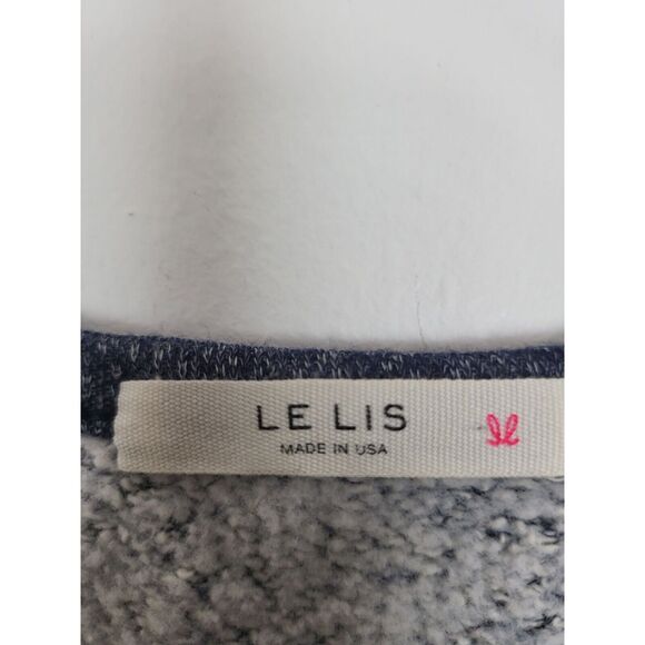 Le Lis Aztec Sweatshirt L Womens Blue Crew Neck Pullover Long Sleeve Boho Chic - Picture 5 of 6